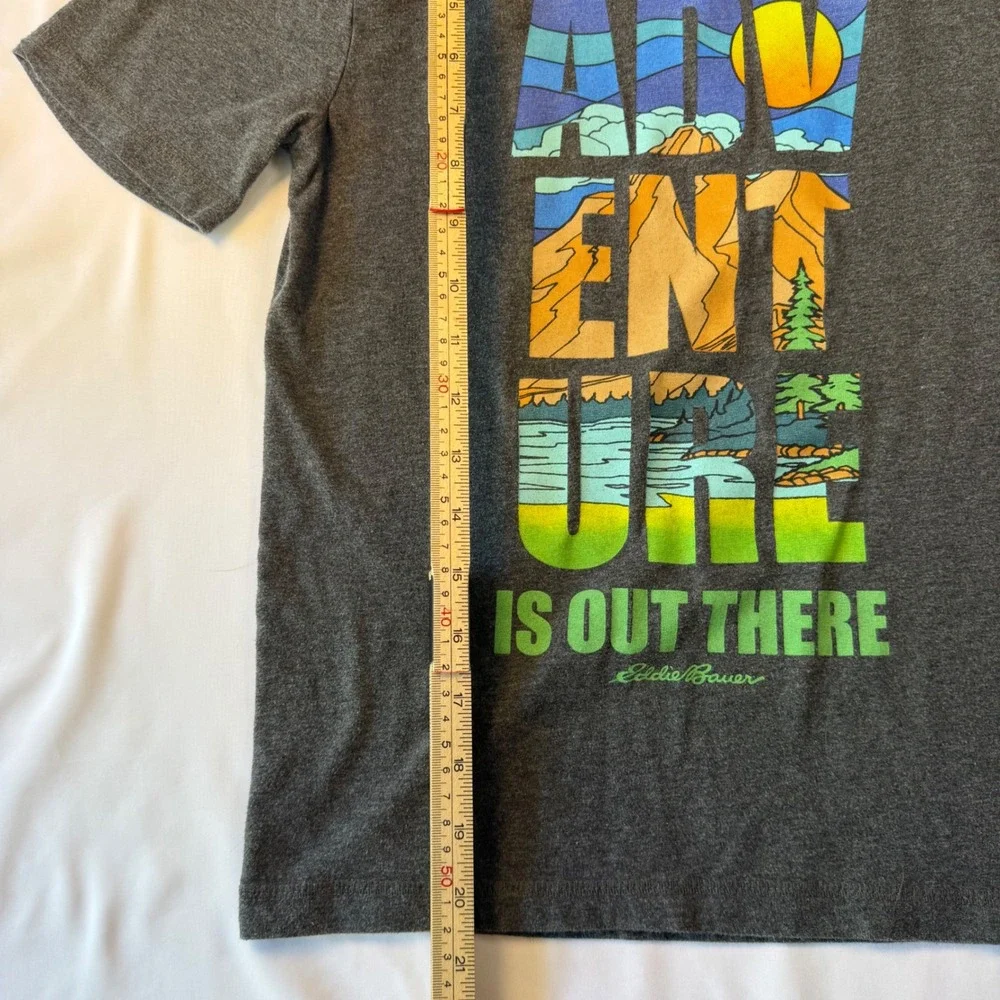 Eddie Bauer Kids Adventure Is Out There Graphic Tee Charcoal Grey M 10/12
